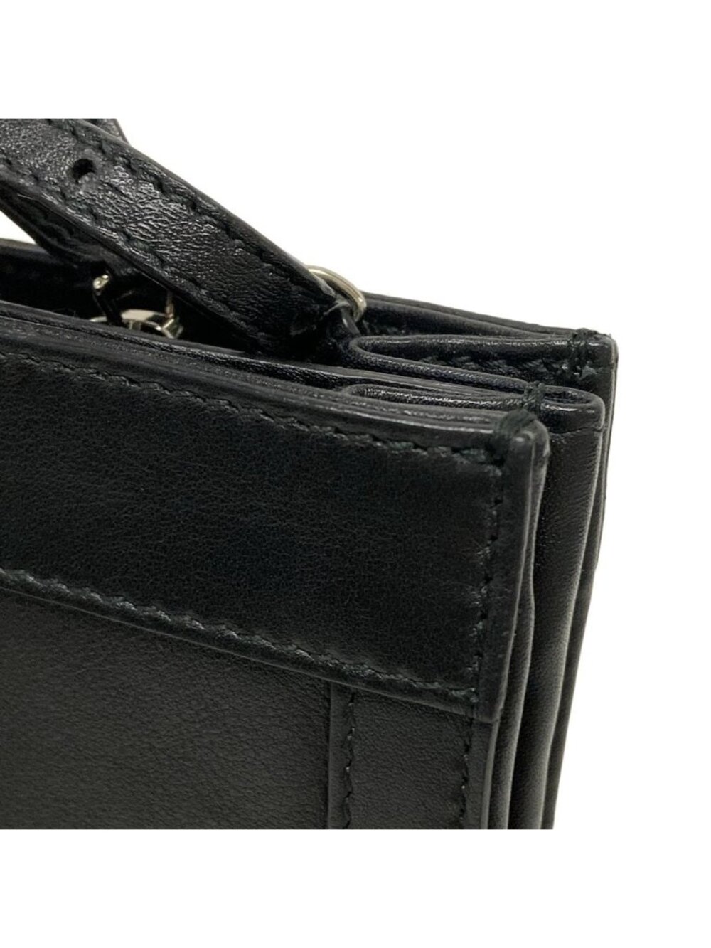 Balenciaga Shoulder Bag Navy Pochette Black Leather - Picture 14 of 15